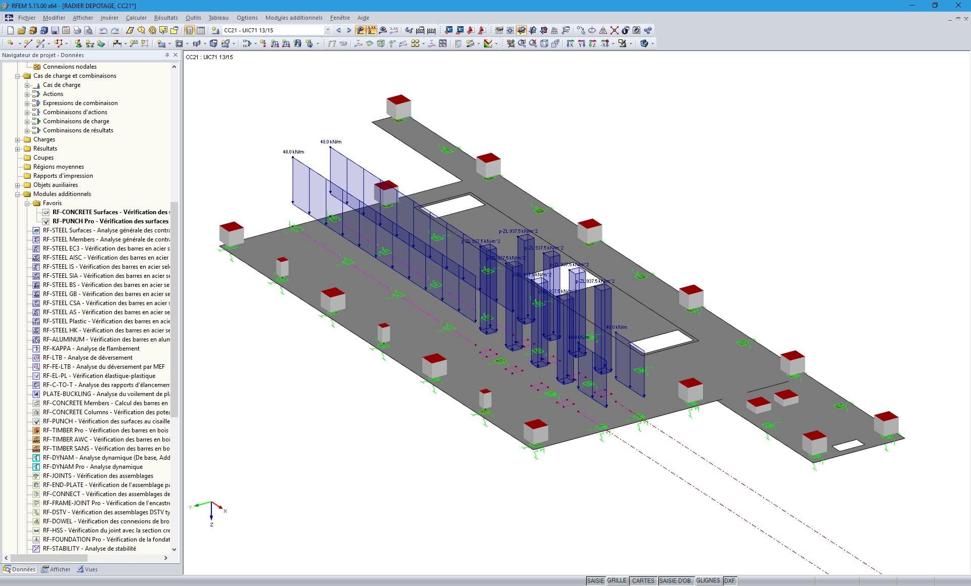 Auf Bodenplatte angesetzte Wanderlasten in RFEM