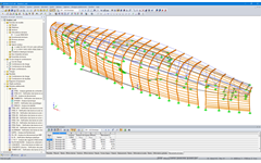 Modèle RSTAB du revêtement en bois du stade TD Place situé à Ottawa, Canada (© Moses Structural Engineers Inc.)