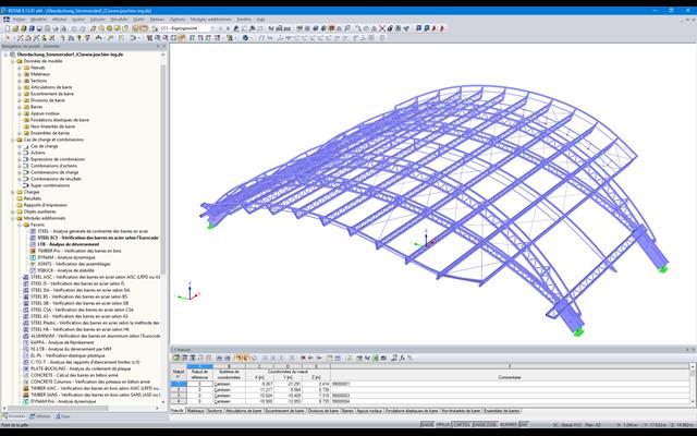 3D-Modell des Dachtragwerks in RSTAB (© Joachim Ingenieure)