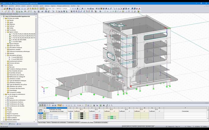 Modèle 3D du « Cube B » dans RFEM (© künstlin ingenieure)
