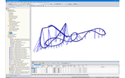 Modèle RSTAB des montagnes russes « Dynamite » (© Weiß Beratende Ingenieure)