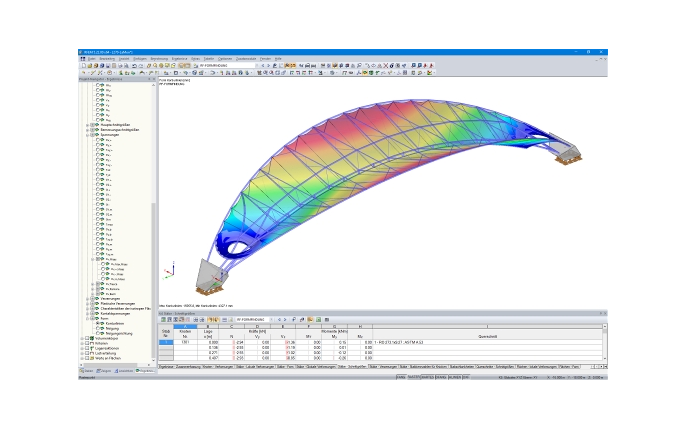 Stadionüberdachung nach Formfindung (© FHS Ingeniería Estructural Ltda.)