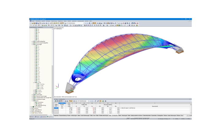 Stadionüberdachung nach Formfindung (© FHS Ingeniería Estructural Ltda.)