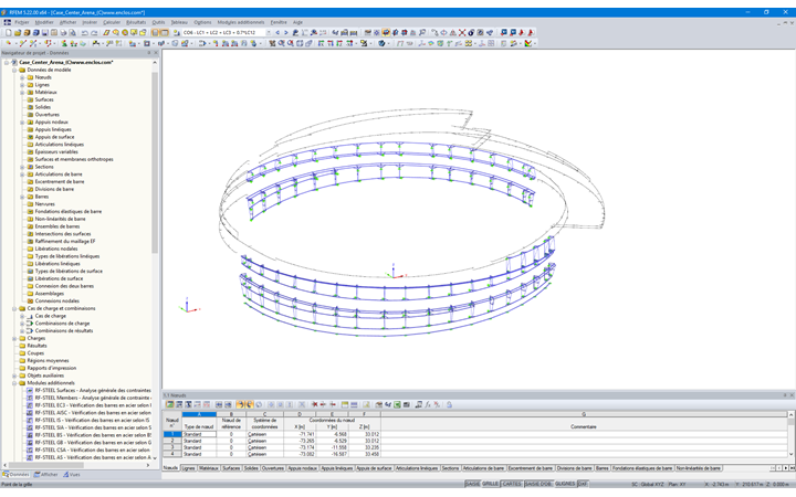Structure porteuse de la façade dans RFEM (© Enclos Corp.)