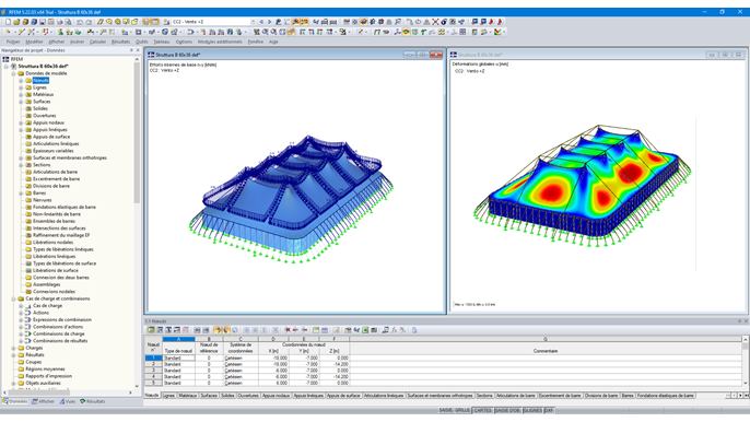 Déformation de la structure en traction due aux charges de vent (© Studio Rota Nodari)