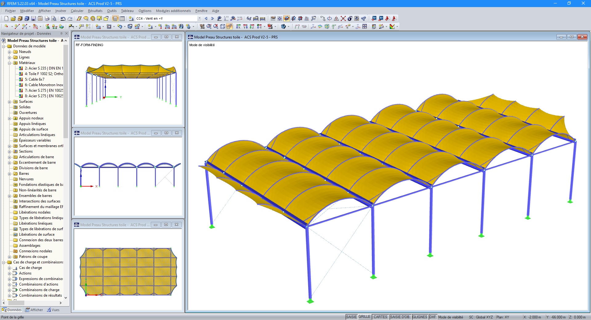 Modèle du préau dans RFEM (© AC Structures)