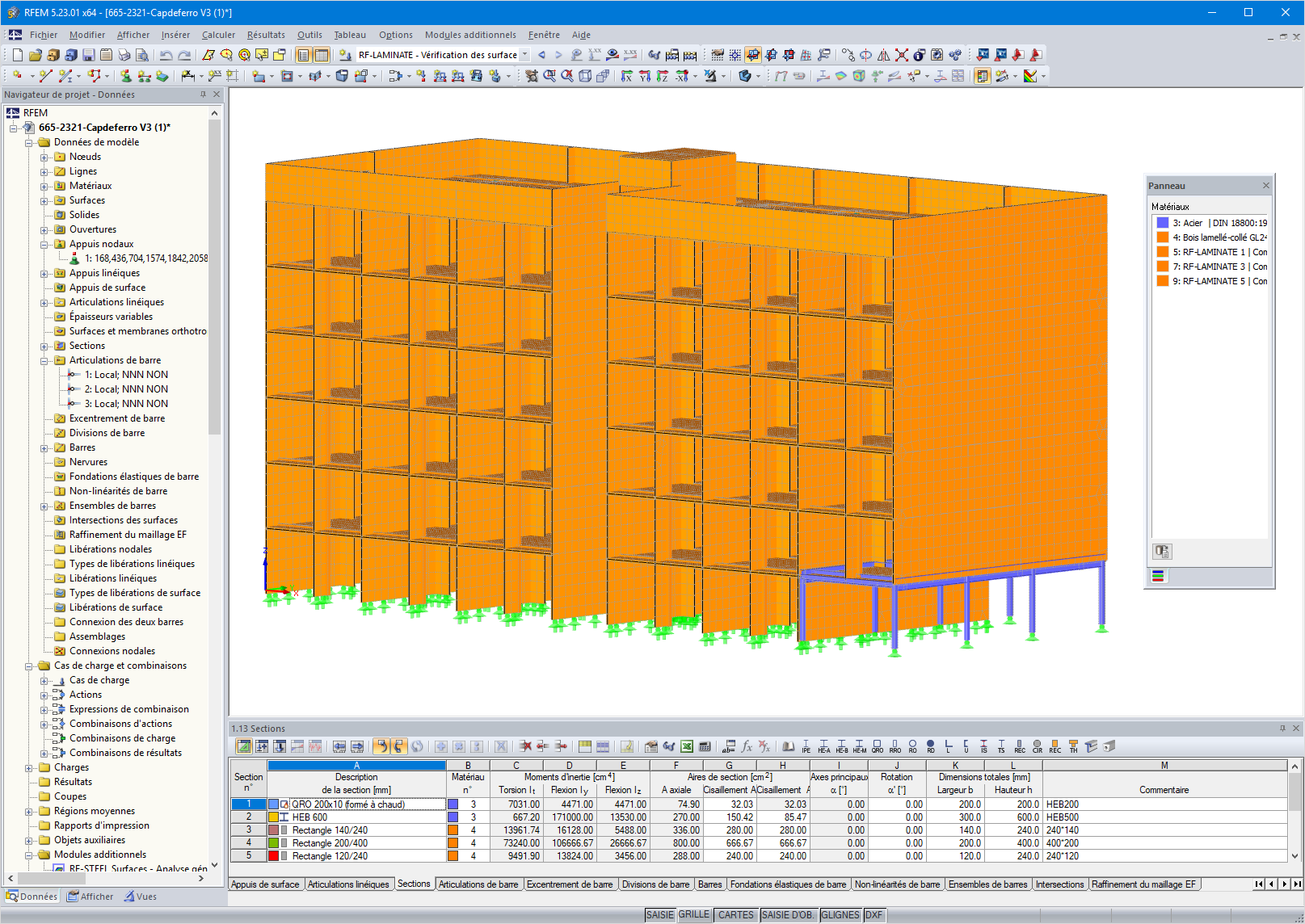Modèle 3D du bâtiment résidentiel dans RFEM (© Egoin)