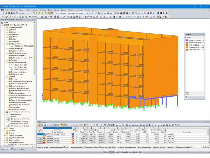 Modèle 3D du bâtiment résidentiel dans RFEM (© Egoin)