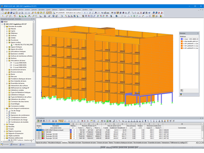 Modèle 3D du bâtiment résidentiel dans RFEM (© Egoin)