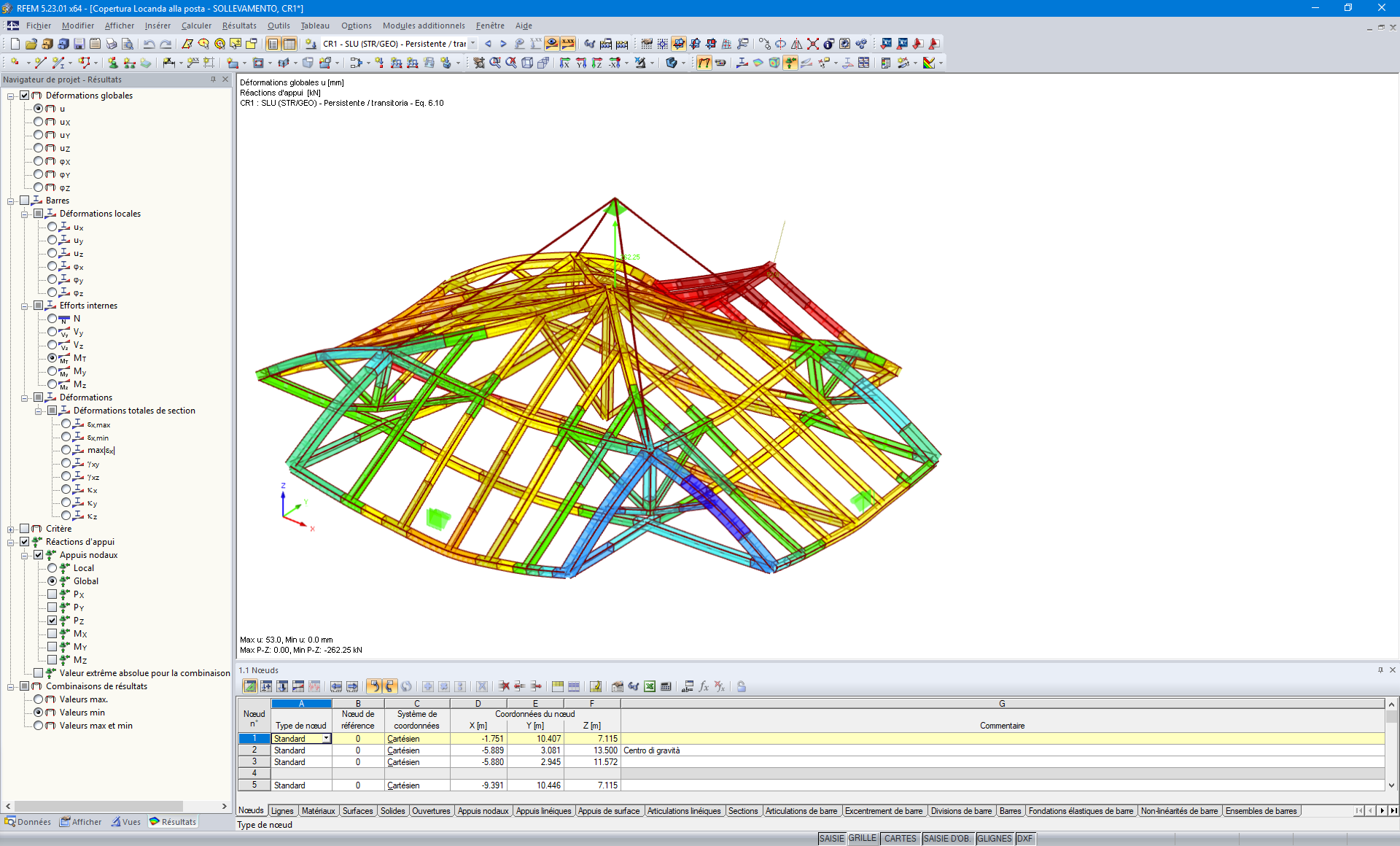 Déformations lors du levage de la structure (© Ri-Legno Srl)