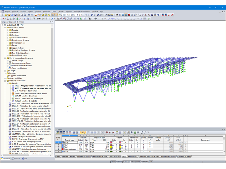 Terminal de manutention | Projet client planifié avec RSTAB