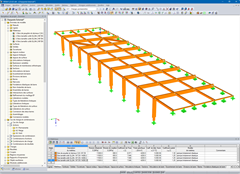 Modèle RFEM de la charpente de l'externat (© BET Moselle Bois)