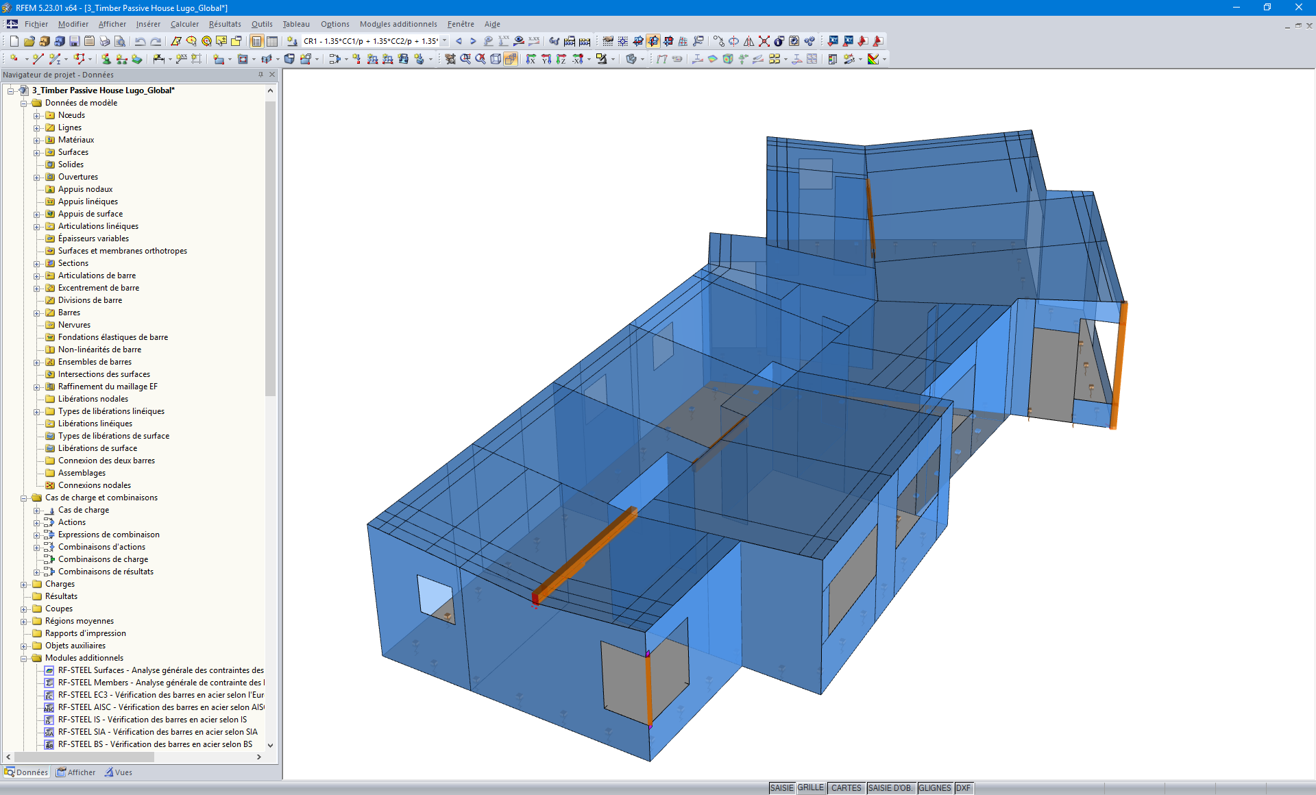 Modèle RFEM de la maison (© Maderas Besteiro)
