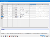 Liste des paramètres