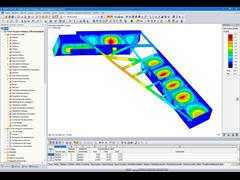 Déformations sur le modèle RFEM du centre de sports nautiques (© Kmod Enginyeria en Fusta SL)
