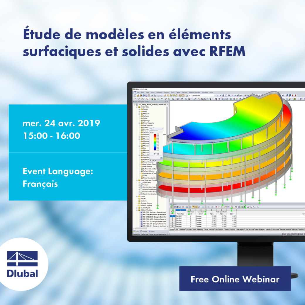 Étude de modèles en éléments surfaciques et solides avec RFEM