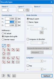 Boîte de dialogue « Nouvelle ligne »