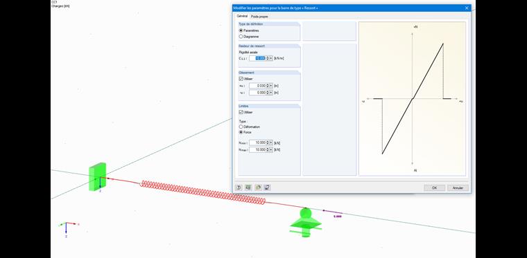 Type de barre « Ressort » dans RFEM