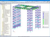 Modèle 3D de la structure de l'échafaudage dans RFEM (© PlusEight System AB)