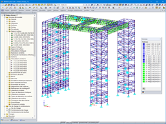 Modèle 3D de la structure de l'échafaudage dans RFEM (© PlusEight System AB)