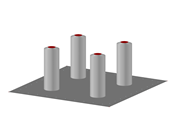 Plaque de fondation avec composants ascendants