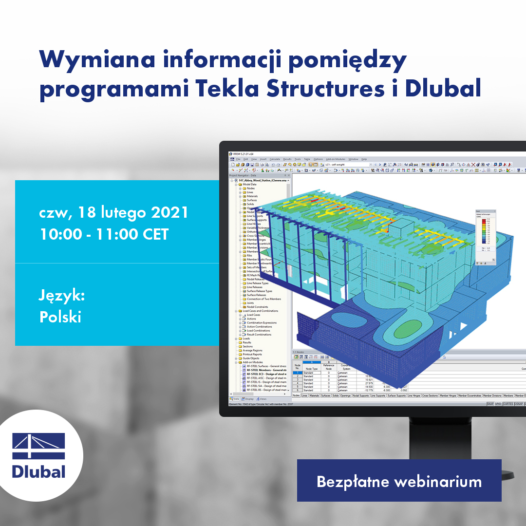 Échange d'informations entre Tekla Structures et Dlubal