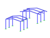 Structures à ossature métallique avec ou sans porte-à-faux de la toiture