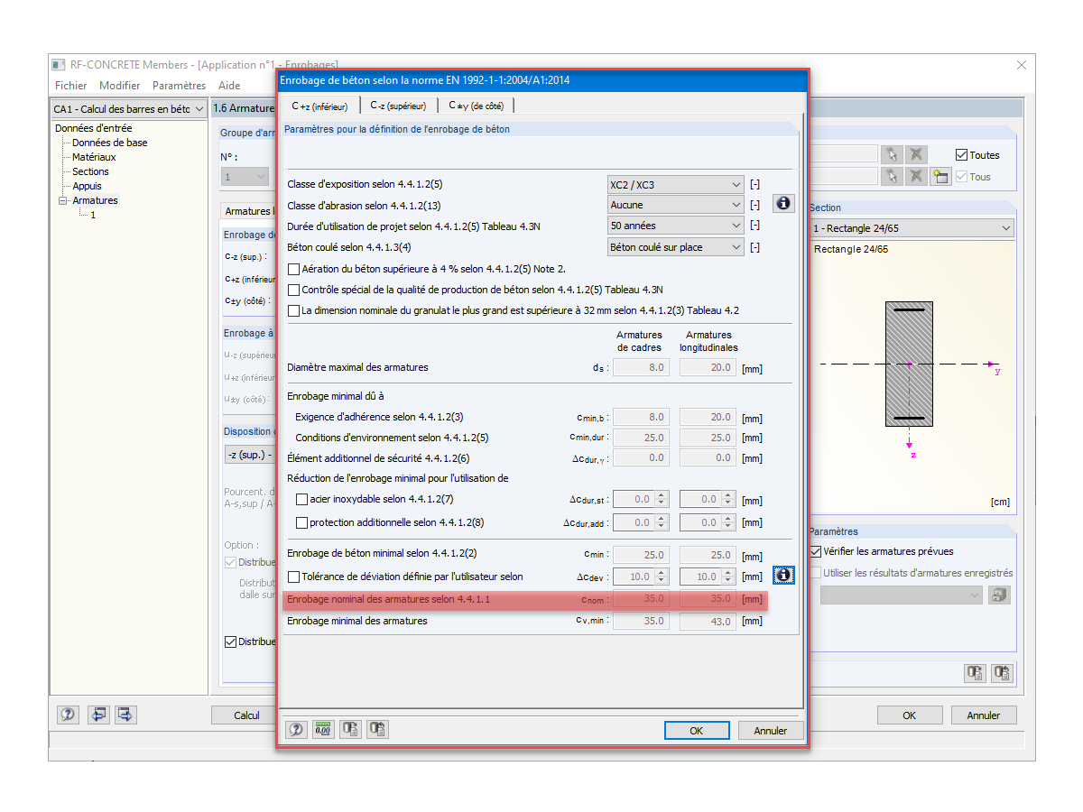 Enrobage de béton selon la norme EN 1992-1-1:2004/A1:2014