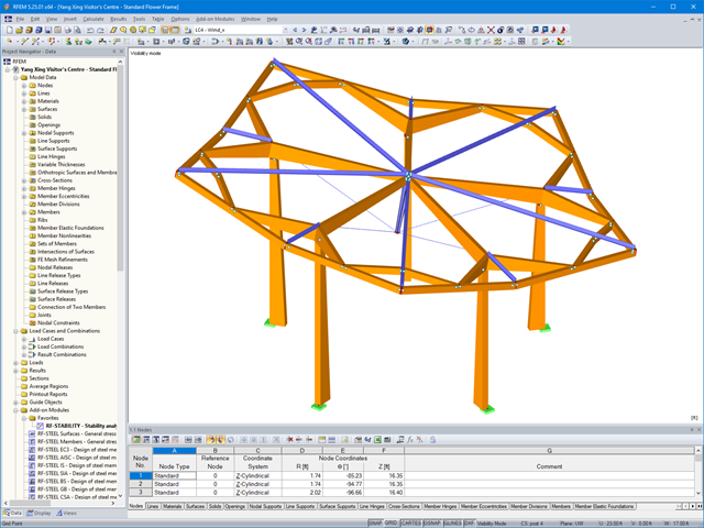 Modèle 3D d'une structure individuelle dans RFEM (© Jing Kong & Associates Consulting Structural Engineers Inc.)