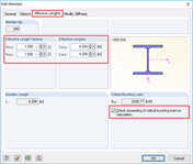 Boîte de dialogue « Modifier la barre » : Longueurs efficaces