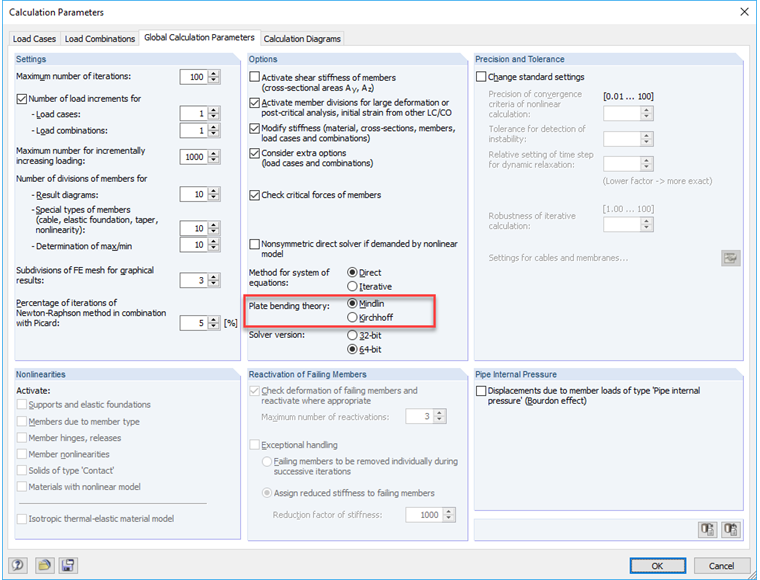 Spécification de la théorie de la flexion de plaque
