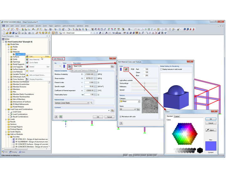 Modifier le matériau