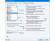 Options et paramètres de programme
