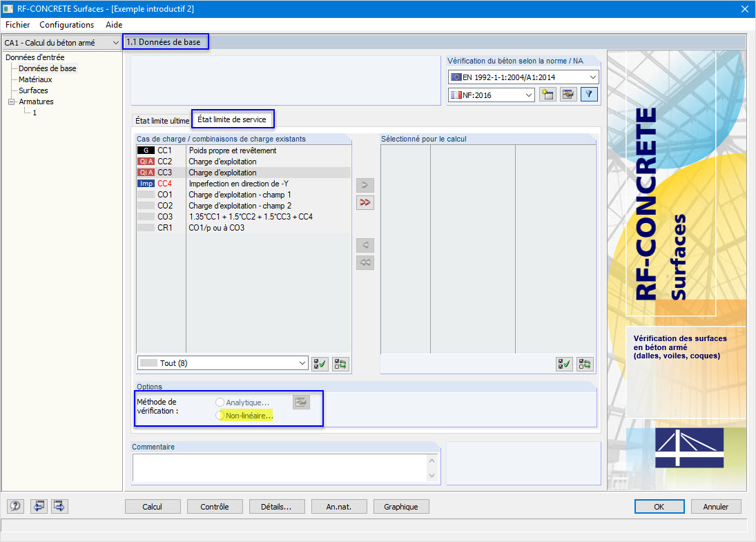 1.1 Données de base - État limite de service - Méthode de vérification