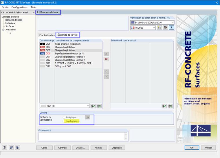 1.1 Données de base - État limite de service - Méthode de vérification