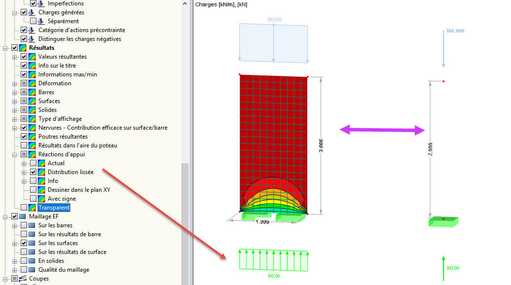 Modèle équivalent: Bande de mur de 1 m
