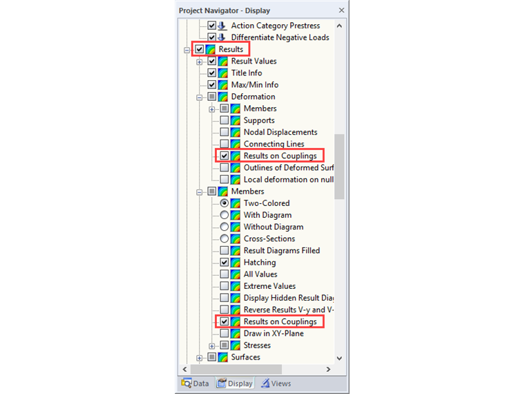 Activation des résultats sur les couplages