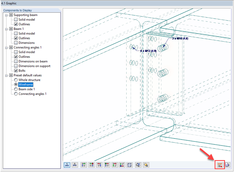 Bouton « Exporter DXF »