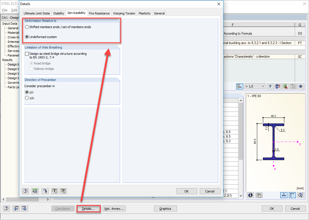 Option « Déformation relative à »