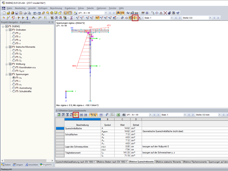 Propriétés de la section efficace