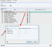 Activation des valeurs nodales pour le tableau 4.1 dans le rapport d'impression