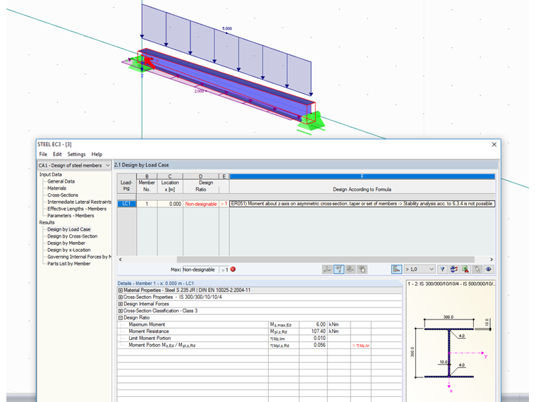 Remarque pour la barre à inertie variable avec flexion transversale