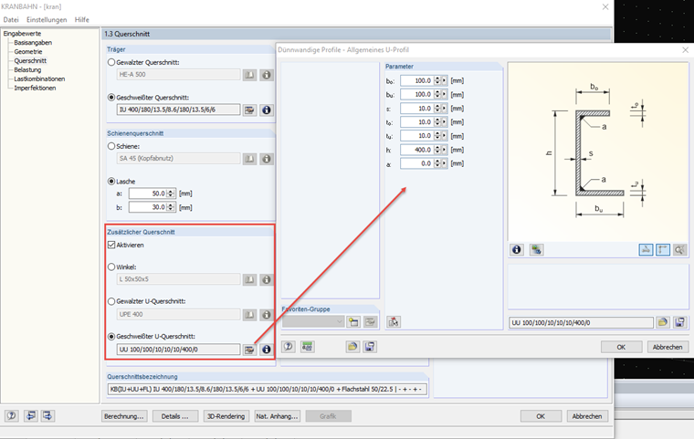 Définition d'une section supplémentaire