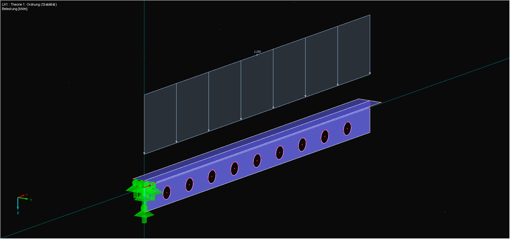 Chargement - Barre comme structure plane