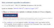 Lien de participation dans le mail de confirmation