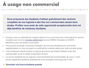 Conditions de la version étudiante