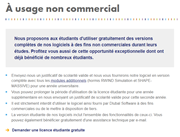 Conditions de la version étudiante