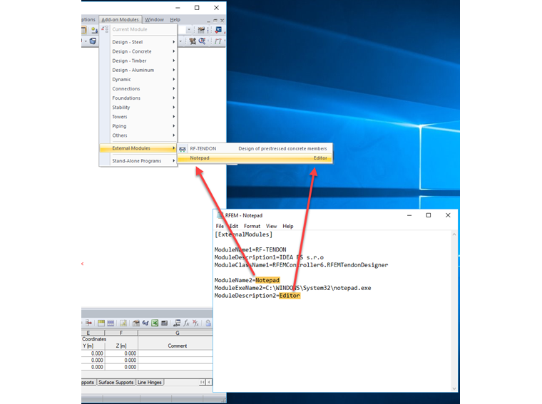 Intégration de programmes personnalisés dans RFEM 5