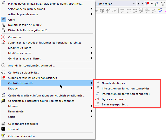 Options de contrôle du modèle