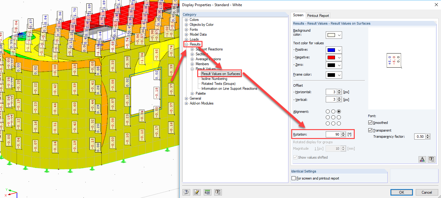 Rotation de la valeur de résultat